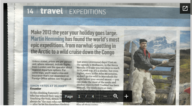 Sunday Times Travel Article December 2012
